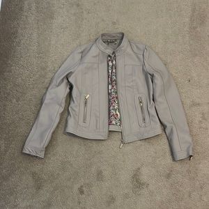 JouJou grey leather jacket- small